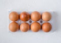 Red chicken eggs on a white background. Royalty Free Stock Photo