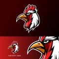 Red chicken roaster mascot sport esport logo template