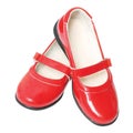 Red children's varnished shoes