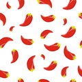 Red chili background vector. hot peppers seamless pattern. Seamless hand drawn pattern with hot chili pepper. background for