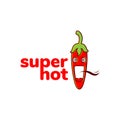 Red chili cartoon shock hot spicy logo design vector graphic symbol icon illustration creative idea