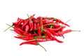 red chili or chilli cayenne pepper isolated on white background