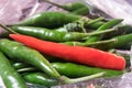 red chili on green chilis Royalty Free Stock Photo