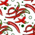 Red chili pattern illustration Royalty Free Stock Photo