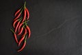 Red chili pepper on black background Royalty Free Stock Photo