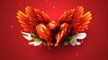 red chili pepper chicken wing with a vibrant red sauce International Chicken Wing Day, AI-Generated