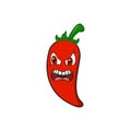 Red chili pepper funny cartoon character