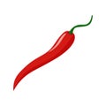 Red chili pepper, hand drawn chilli vegetable, cabe merah keriting cartoon flat illustration