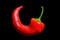 Red chili pepper isolated on black background Royalty Free Stock Photo