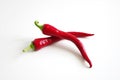 Red chili pepper isolated on a white background, recipe and menu design concept Royalty Free Stock Photo