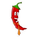 Red chili pepper in orange necktie