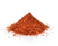 Red Chili Pepper powder isolated on white background Royalty Free Stock Photo