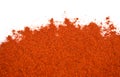 Red chili pepper powder isolated on white background. Royalty Free Stock Photo
