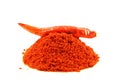 Red chili pepper powder with red chili pepper