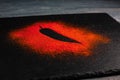 Red chili pepper silhoutte on black slate board. Royalty Free Stock Photo