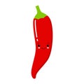 Red chili pepper vector illustration in flat style isolated on white background. Cartoon vegetables Royalty Free Stock Photo