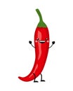 Red chili pepper vector illustration in flat style isolated on Royalty Free Stock Photo