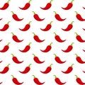 Red chili pepper vegetable seamless pattern Royalty Free Stock Photo