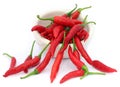 Red chili peppers in a ceramic bowl Royalty Free Stock Photo