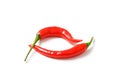 Red chili peppers isolated Royalty Free Stock Photo