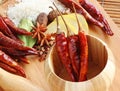 Red Chili Peppers and other Assorted Spices Royalty Free Stock Photo