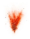 Red chili powder and chili flakes burst Royalty Free Stock Photo