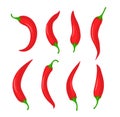 Red chili spicy pepper. Hot chili spice pepper vector icon illustration paprika cooking background