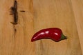 Ripe Fresh large Red Chili wooden Background in detail Royalty Free Stock Photo