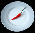 Red Chili On White Plate
