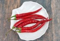 Red Chili On A White Plate
