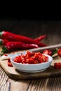 Red Chilis in a bowl (cutted) Royalty Free Stock Photo