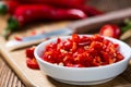 Red Chilis in a bowl (cutted) Royalty Free Stock Photo