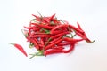 Red chilles on white background Royalty Free Stock Photo