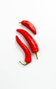 Red chilli isolated to symbol spicy or hot food especially in Asian cuisine Royalty Free Stock Photo