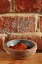 Red chilli paprika powder spice in bowl Royalty Free Stock Photo