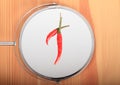 Red chilli paprikas in shape of number one Royalty Free Stock Photo