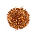 Red Chilli Pepper Flakes with Seeds Isolated