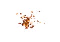 Red Chilli Pepper Flakes with Seeds Isolated