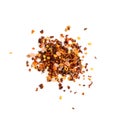 Red Chilli Pepper Flakes with Seeds Isolated