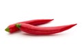 Red chilli pepper isolated on a white background. Royalty Free Stock Photo