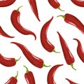 Red Chilli Pepper Seamless Pattern Royalty Free Stock Photo