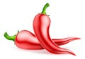 Red Chilli Peppers Illustration Royalty Free Stock Photo
