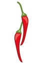 red chilli peppers illustration Royalty Free Stock Photo