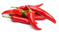 Red chilli peppers isolated on white Royalty Free Stock Photo