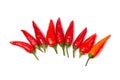 Spicy spices. Red chilli peppers on a white isolated background Royalty Free Stock Photo
