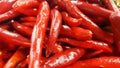 Red Chillies Background, closeup view