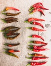 Red Chillies on backing paper