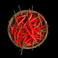 Red chillies in a basket Royalty Free Stock Photo