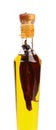 Red chillies preserved in a bottle of olive oil. Royalty Free Stock Photo