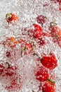 Red chillies swirl in water with air bubbles Royalty Free Stock Photo